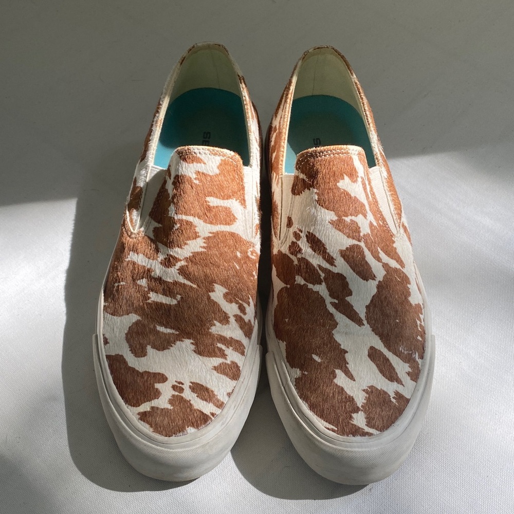 SeaVees Baja Platform Cowhide Slip On Sneakers size 10
